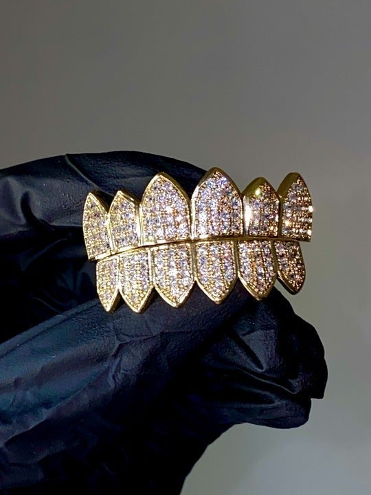 14k Gold Finish Grillz Top & Bottom