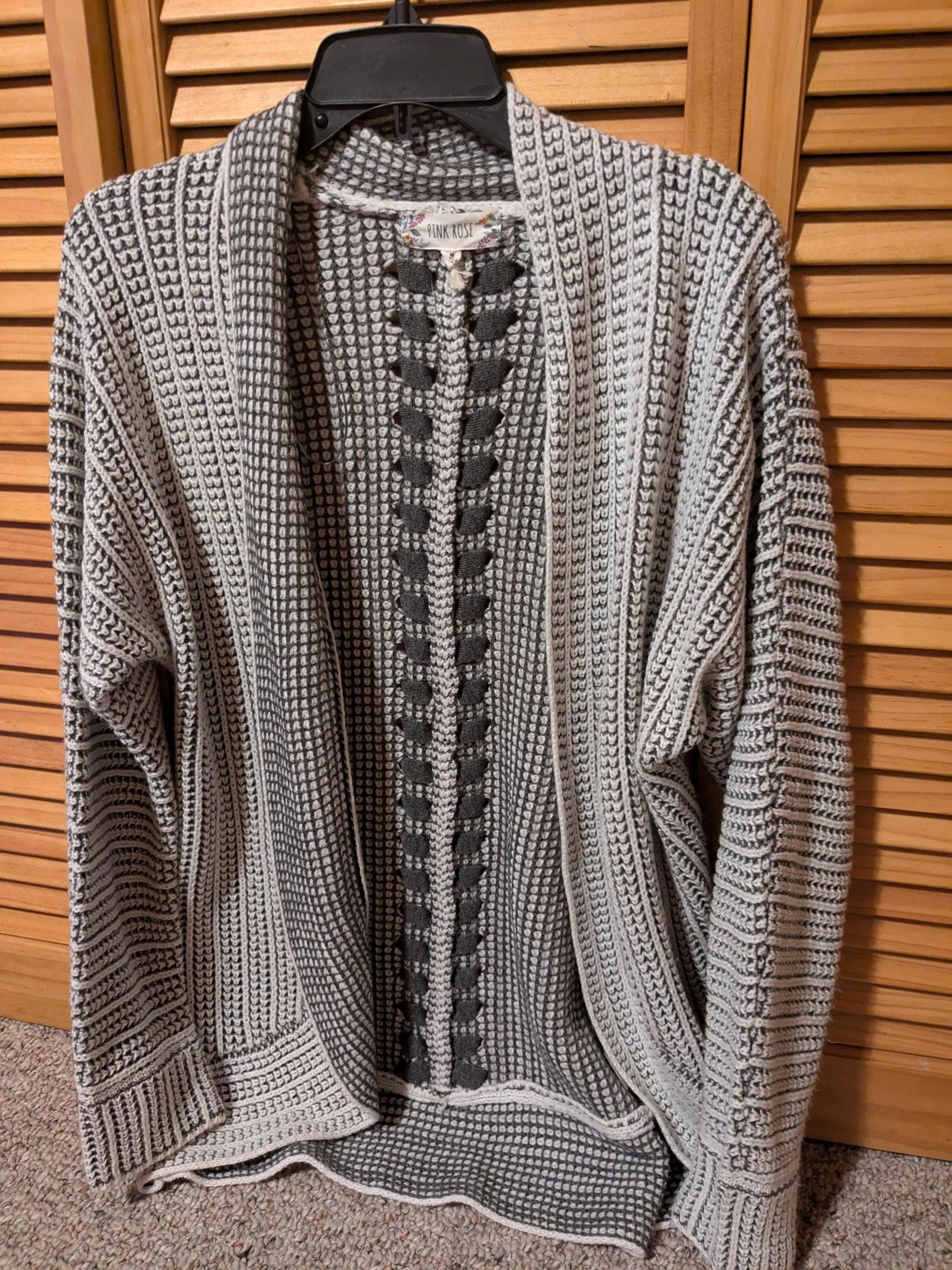 Pink Rose Sweater Cardigan