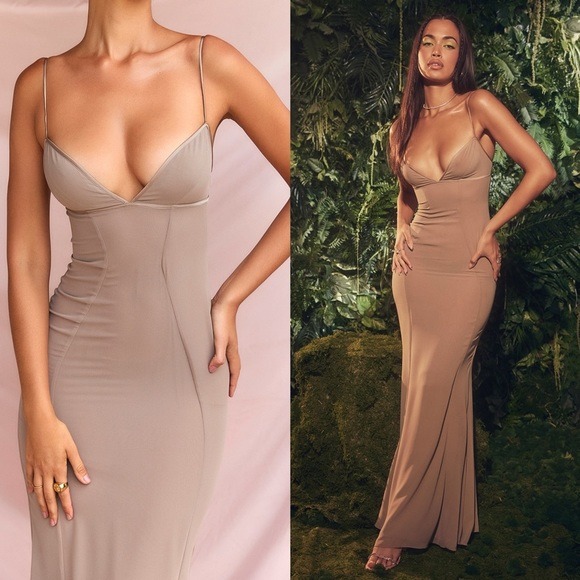 HOUSE OF CB 'Loren' Latte Corset Maxi Dress
