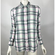 J Crew Flannel Shirt Button Up Long Sleeve Pocket Collared BD784 Women 0 NWT