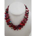 Vintage Double Strand Crystal & Clay Beaded Hand Knotted Necklace (A3443)
