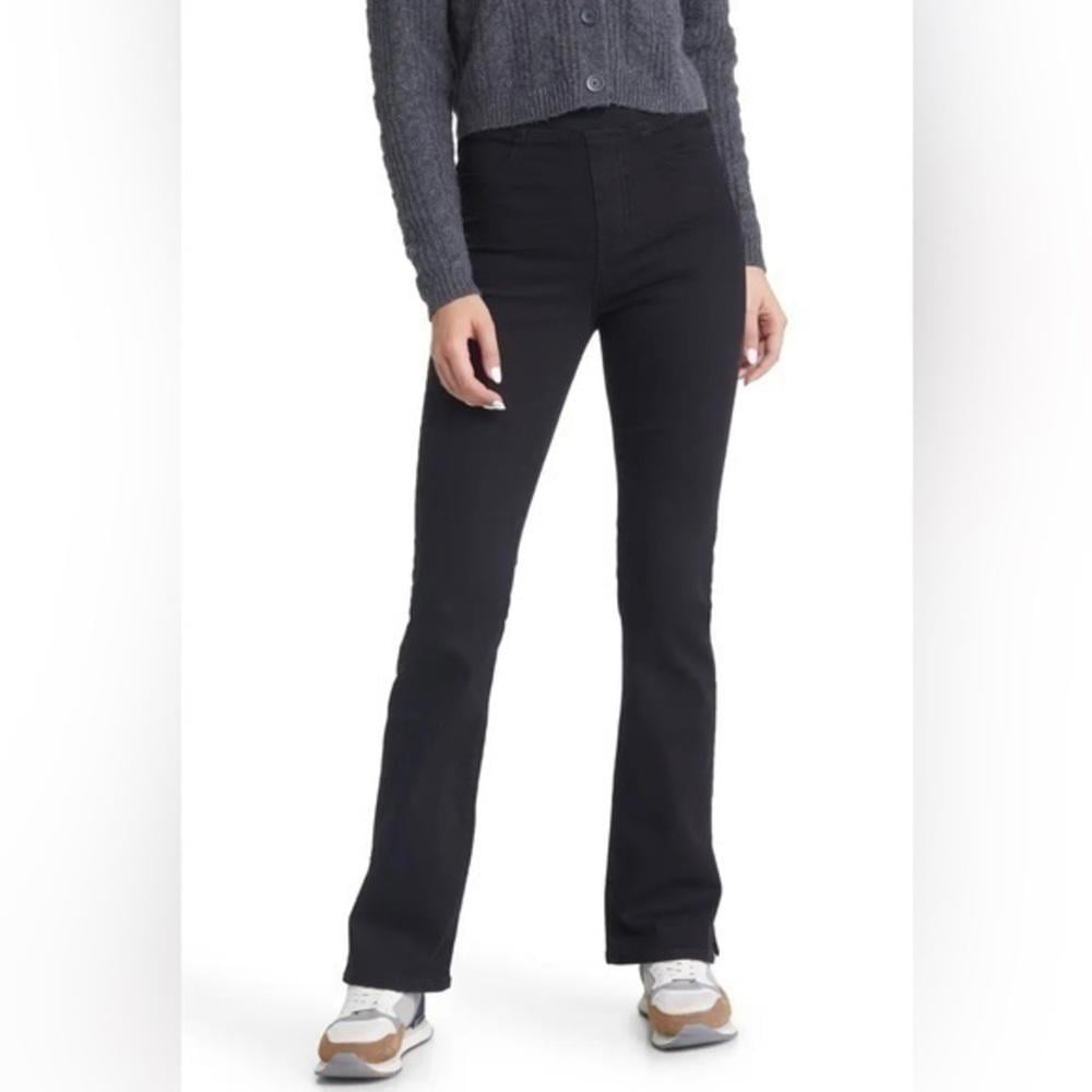 Madewell Pull-On High Waist Skinny Flare Jeans Size 24 BLACK FROST