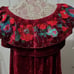 Umgee velvet burgandy off the shoulder embroidered flowers shawl collar Large