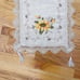 Handmade Beige Yellow Sunflower Crochet Knit Linen Blend Tablerunner 69”