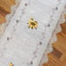Handmade Beige Yellow Sunflower Crochet Knit Linen Blend Tablerunner 69”