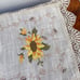 Handmade Beige Yellow Sunflower Crochet Knit Linen Blend Tablerunner 69”