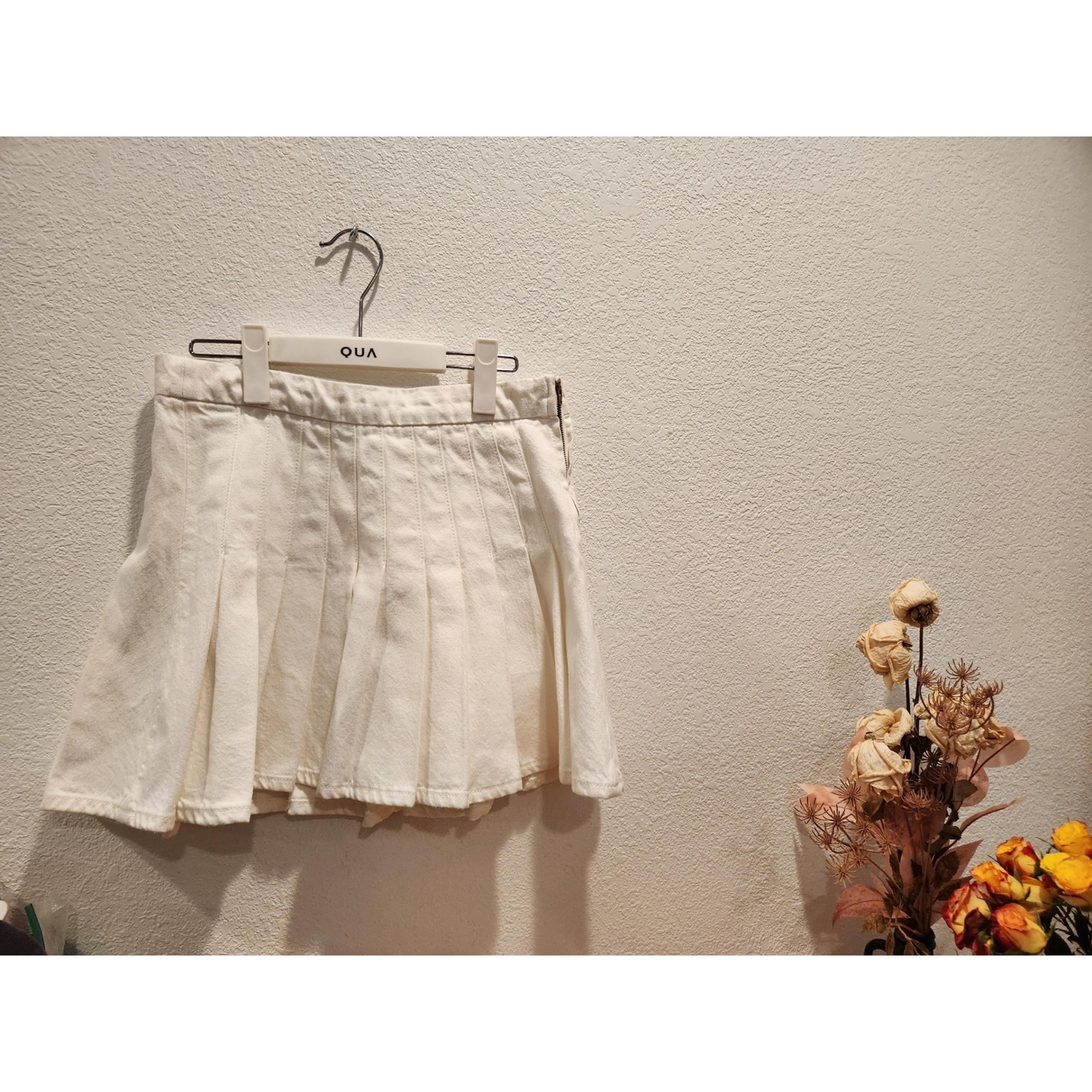 FRAME Ivory Cotton Pleated Mini Skirt Size 28 Ecru Tennis Style 15" Length