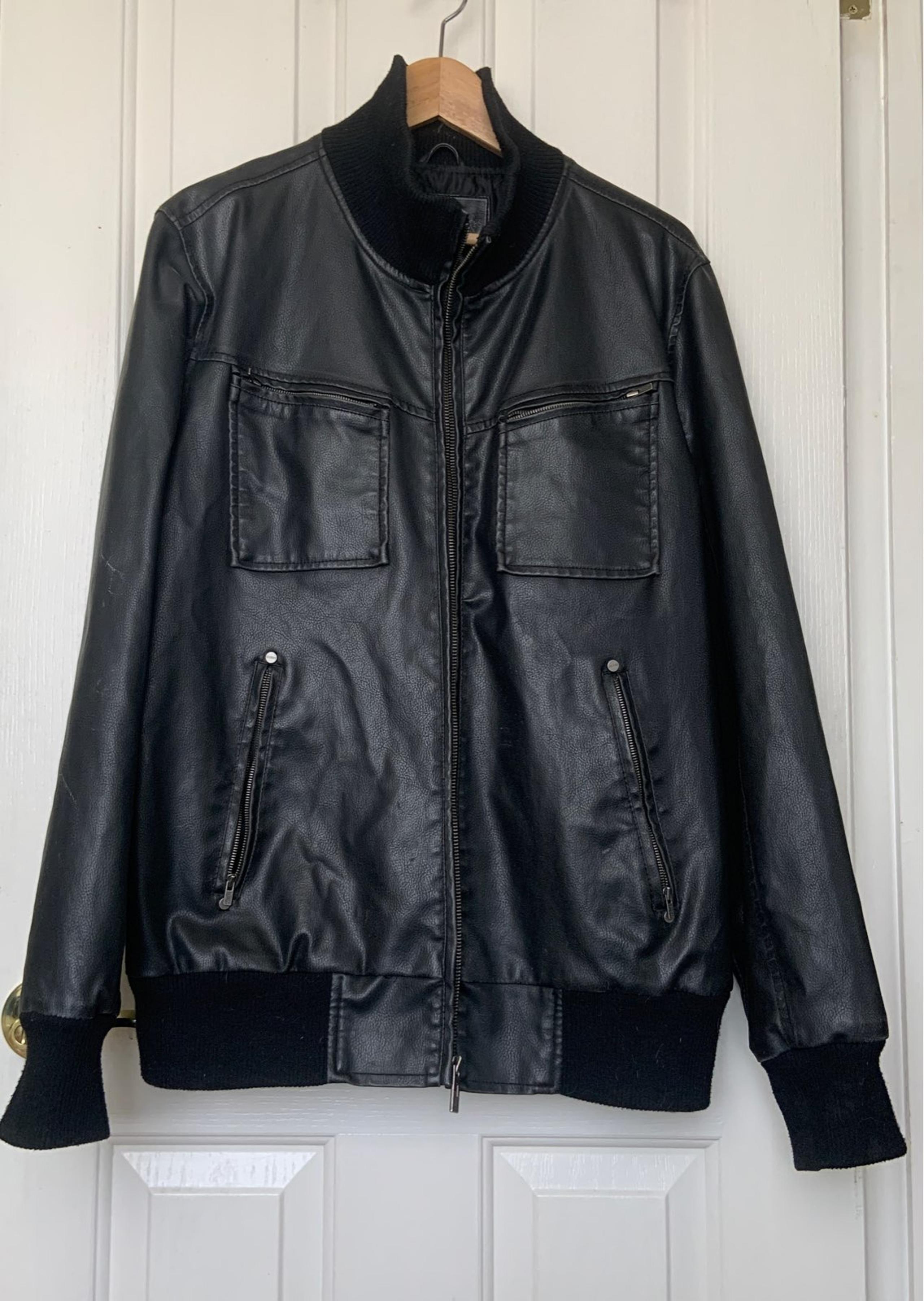 Guess black faux leather jacket