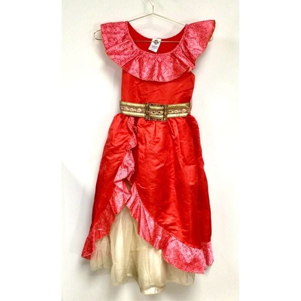 Disney Store Girls Red Elena of Avalor Tulle Glitter Costume Dress Size 9/10
