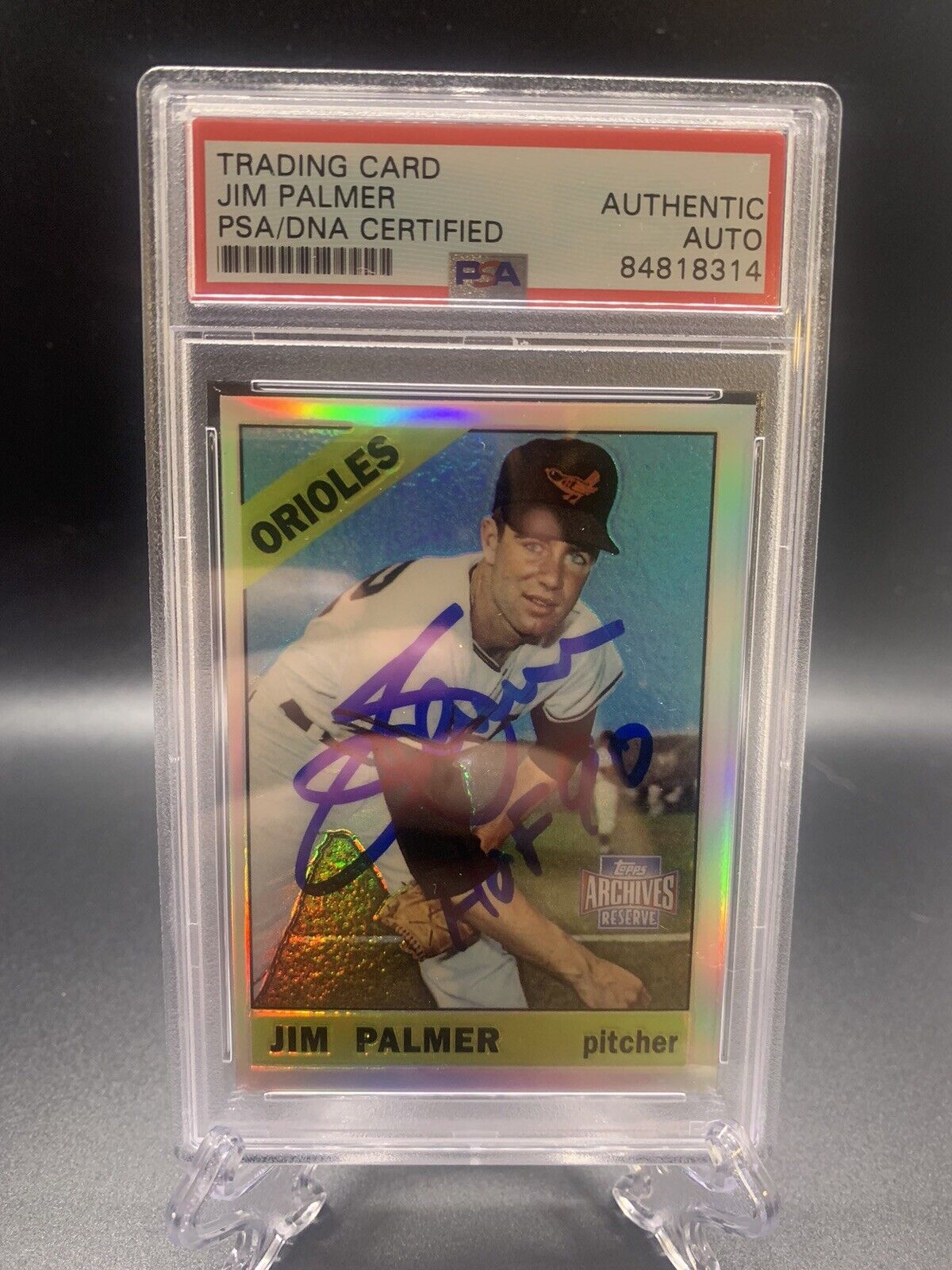 2001 Topps Archives Reserve Jim Palmer Auto PSA/DNA Signed “HOF 90”
