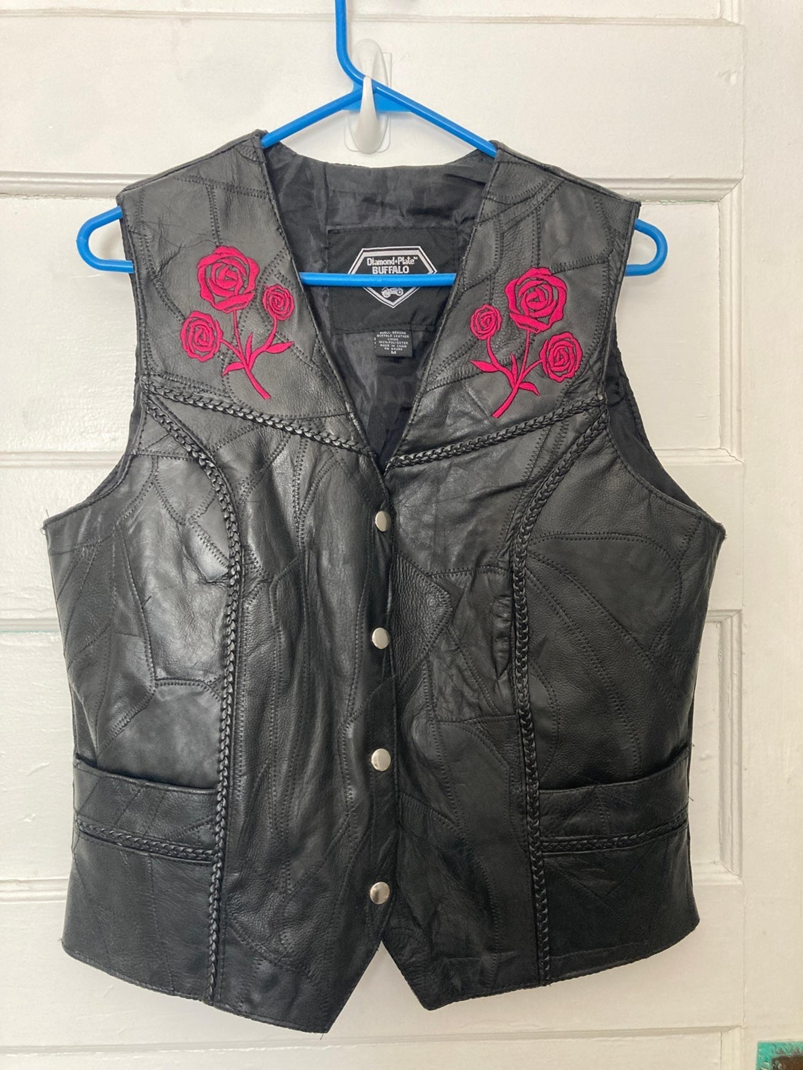 Diamond plate Buffalo Leather vest