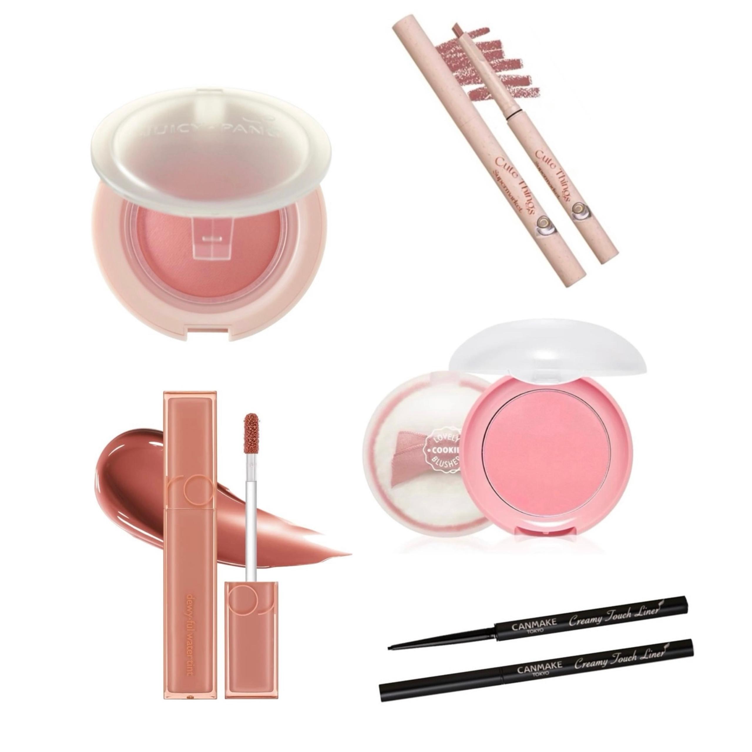 NEW K-Beauty 5 Bundle | Dewy Water Tint Rom&nd, Juicy Pang Blush, Canmake Liner…