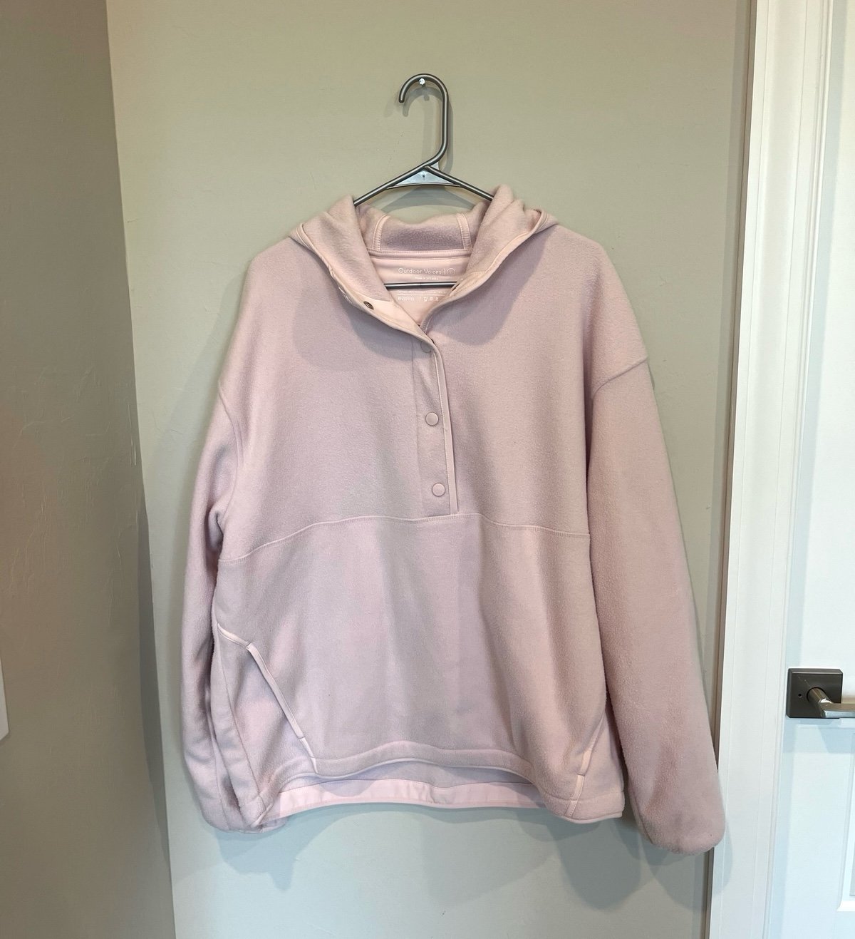 Outdoor Voices Pink Fleece Hooded Sweatshirt Size Large