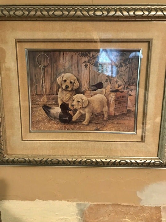Ruane Manning Lithograph Yellow Labs Dec