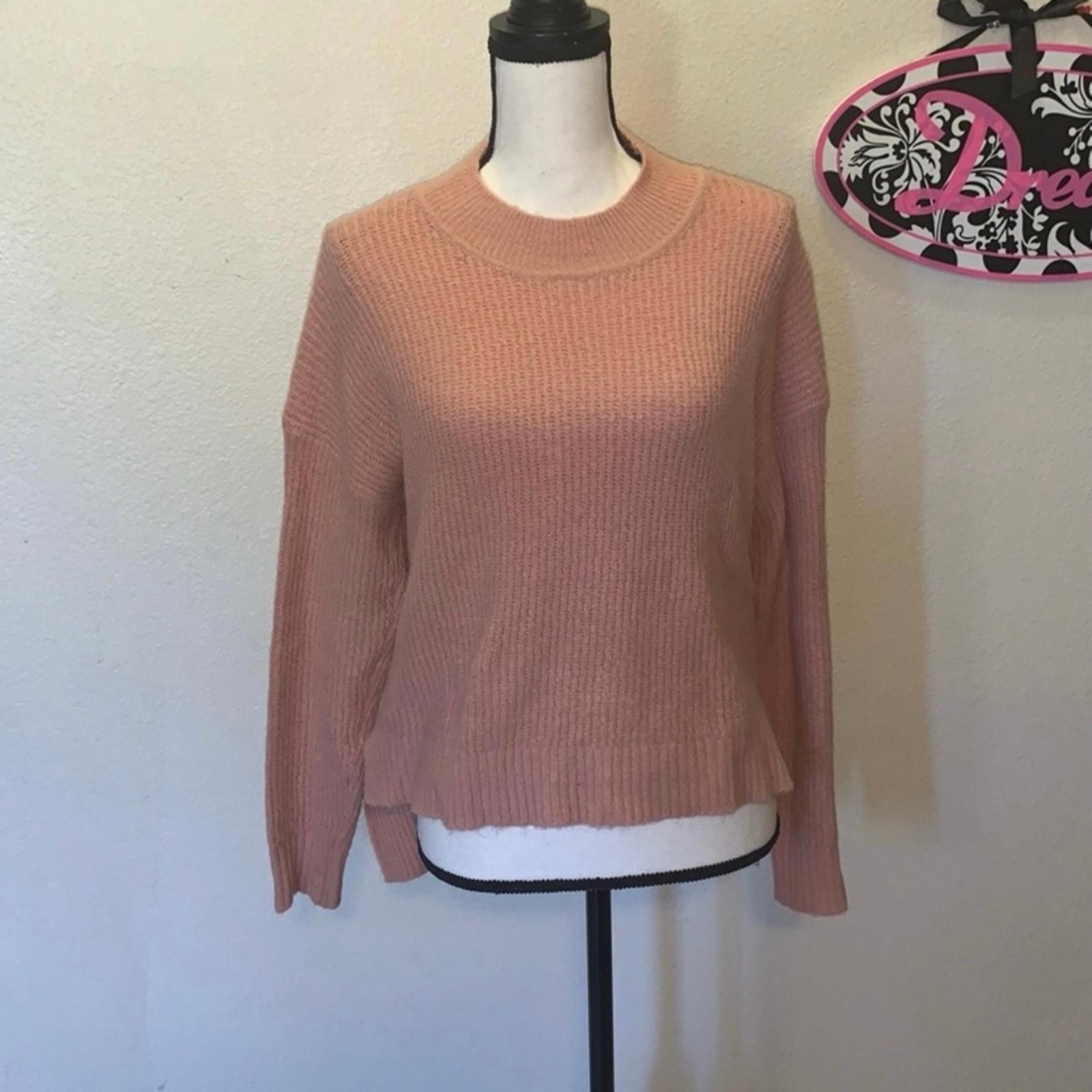pink high low winter knit sweater - Ambiance Apparel