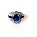 Blue Sapphire Ring Navy Colored Stoned 18 K White Gold Filled WGF size 6