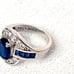 Blue Sapphire Ring Navy Colored Stoned 18 K White Gold Filled WGF size 6