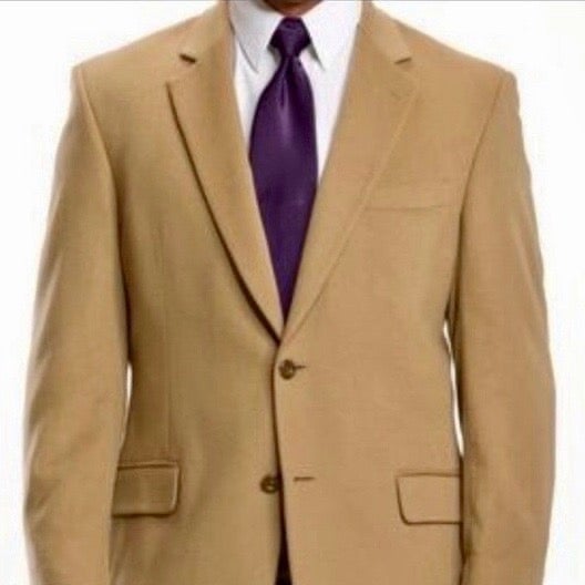 Jos. A. Bank Men's Sport Coat Size 42R 100% Cashmere Jacket Blazer 2-Button Tan