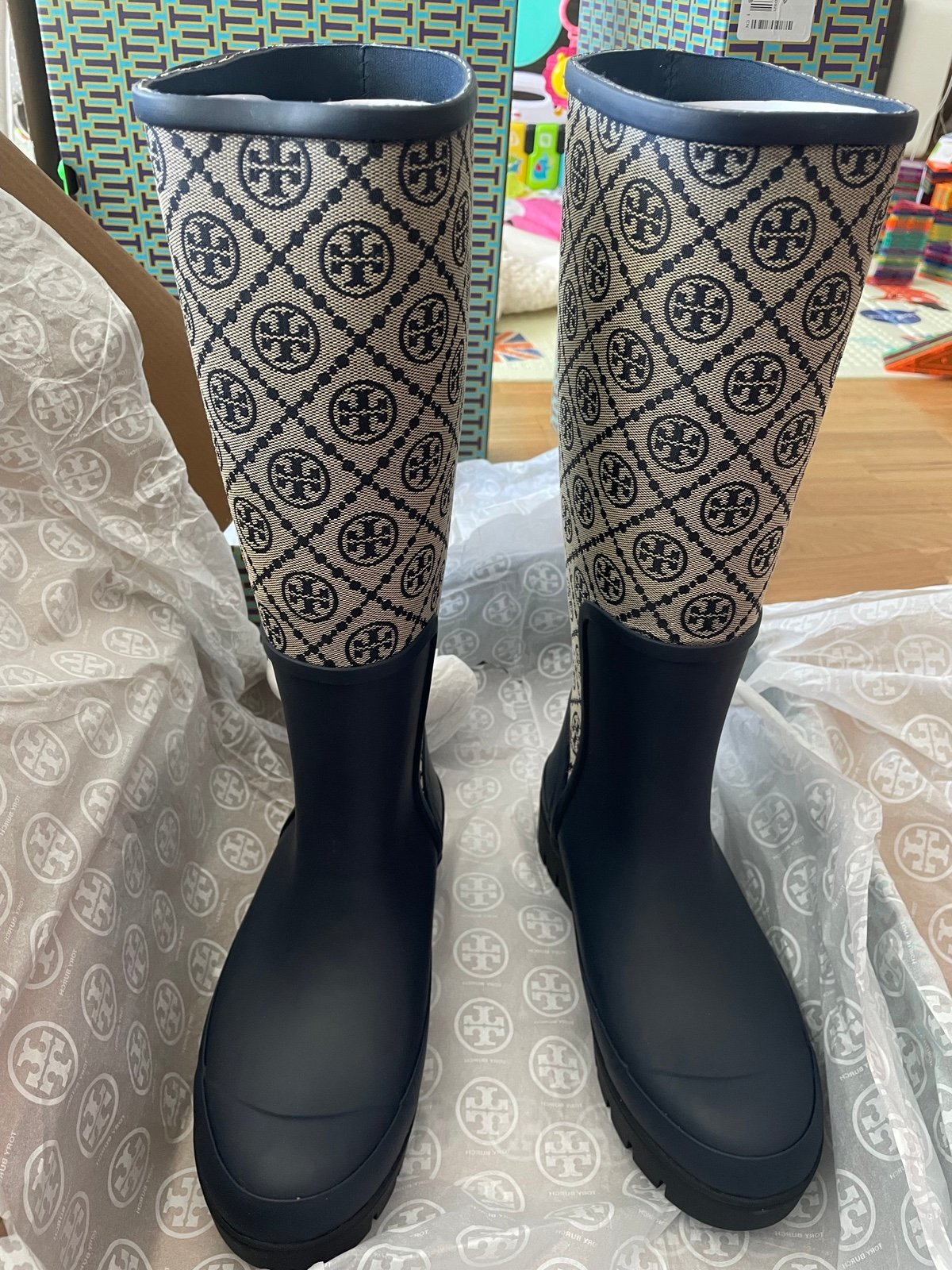 Brand new Tory Burch T Monogram Hurricane Boots