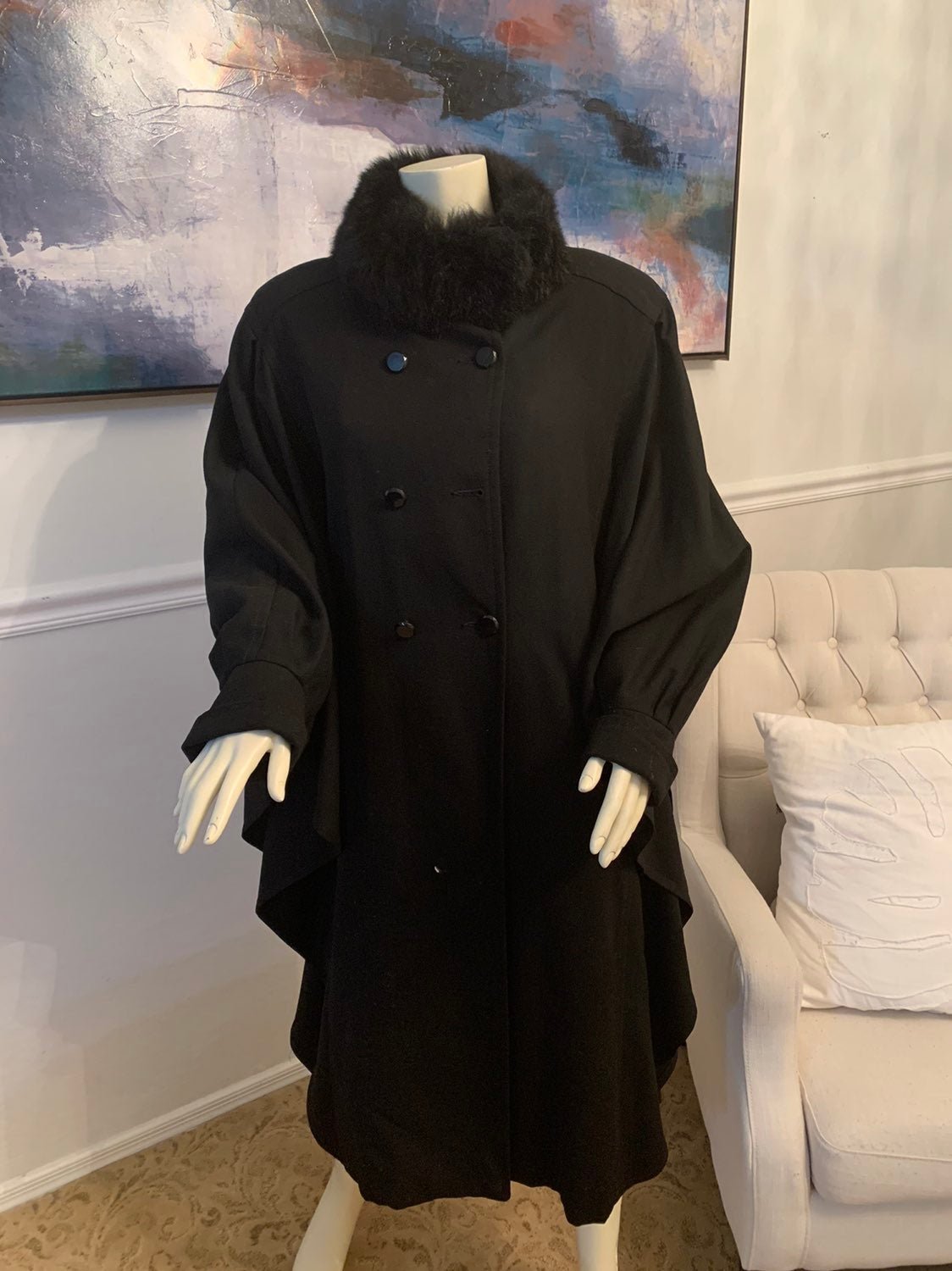 Fleurette Wool Long Coat Size M 989