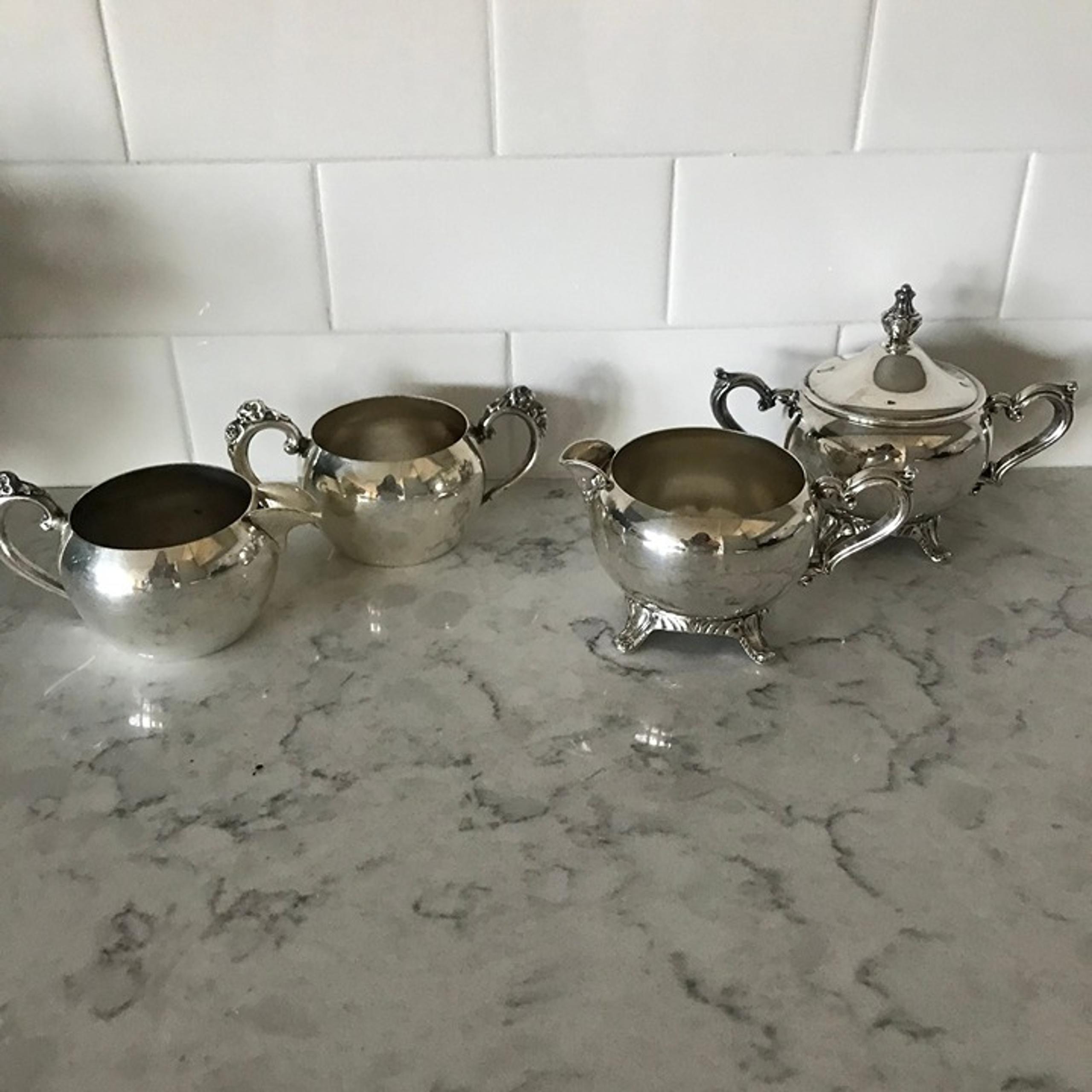 19th Century Gorham Silver Plate Four-Piece Tea and Coffee Service Set Table Set