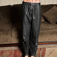 Vintage “Avon” Fashions~ Women’s Black Leather Pants~Size 15/16