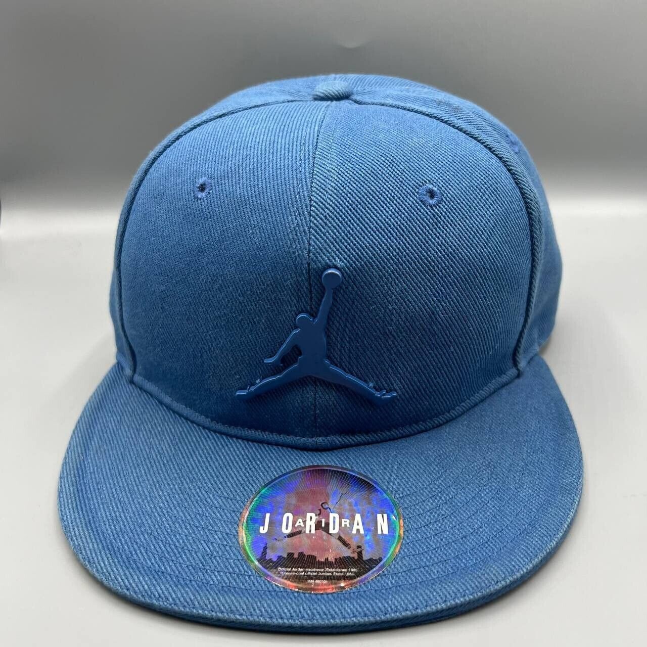 Air Jordan Hat Men 7 Blue Jumpman Fitted Cap