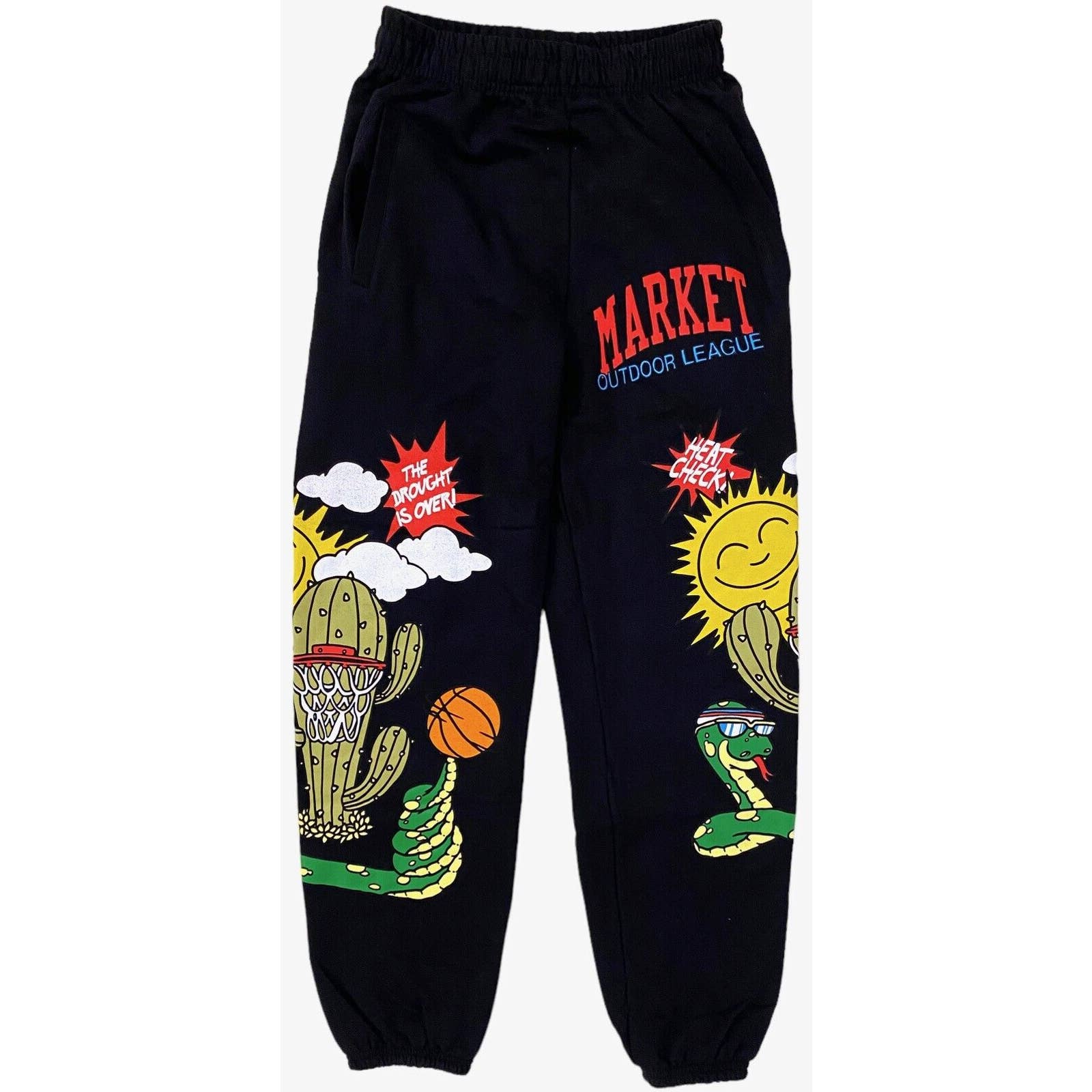 Chinatown Market Men's Desert Outdoor League Jogger Sweatpants in Black