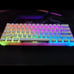 Gk61 optical red transparant keyboard with rainbow USB c coil and crystal keycap