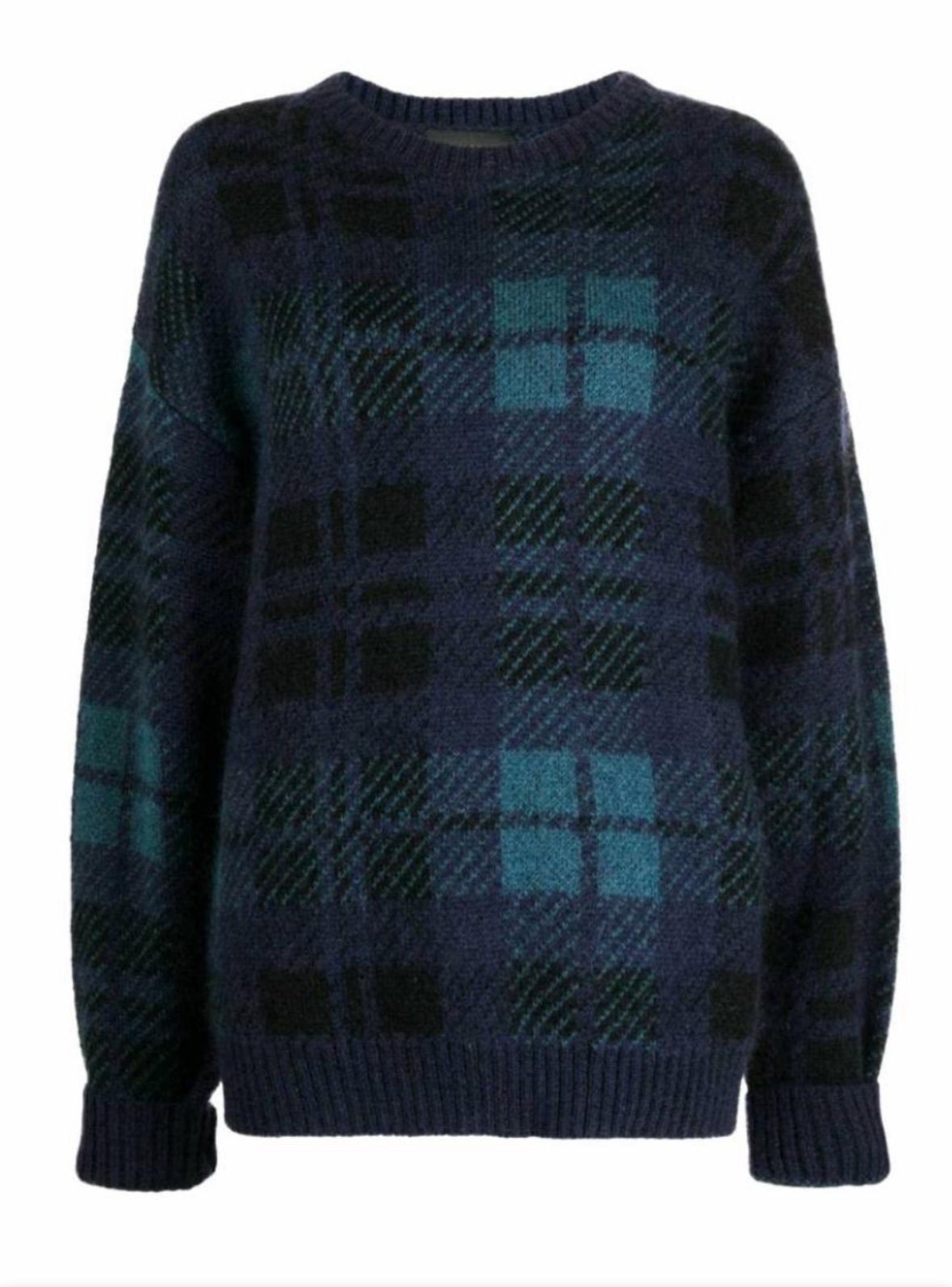 Cynthia Rowley Plaid Jacquard Mohair Sweater