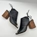 Kenneth Cole NY Katarina Black Leather Open Toe Heeled Bootie Sandal Women’s 9