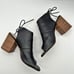 Kenneth Cole NY Katarina Black Leather Open Toe Heeled Bootie Sandal Women’s 9