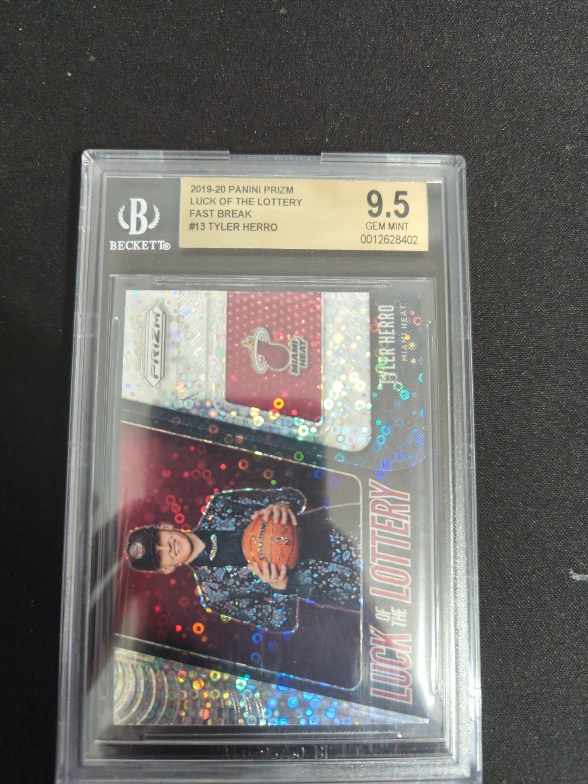 2019 -20 Panini Prizm Luck of the Lottery Fast Break Tyler Herro Rookie BGS 9.5