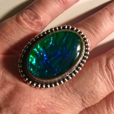 Triplet Blue Opal 925 Sterling Silver Ring