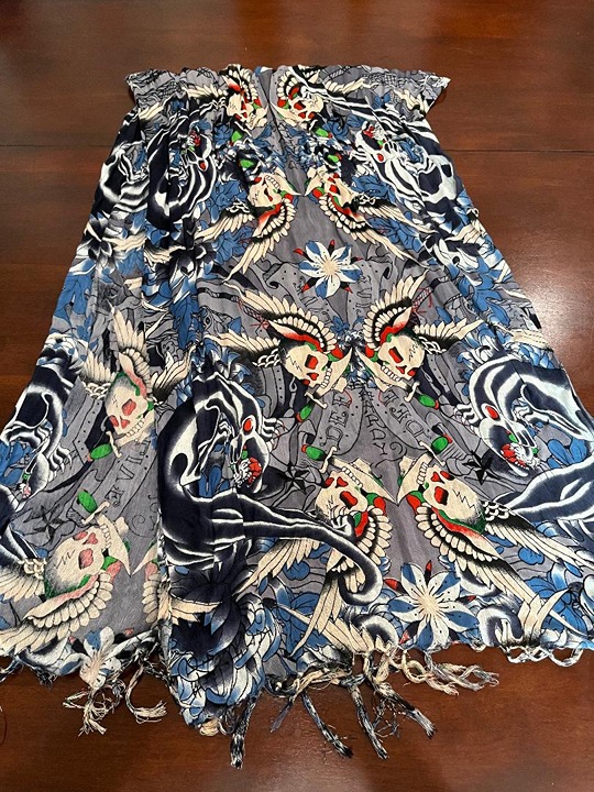Grey Ed Hardy Scarf