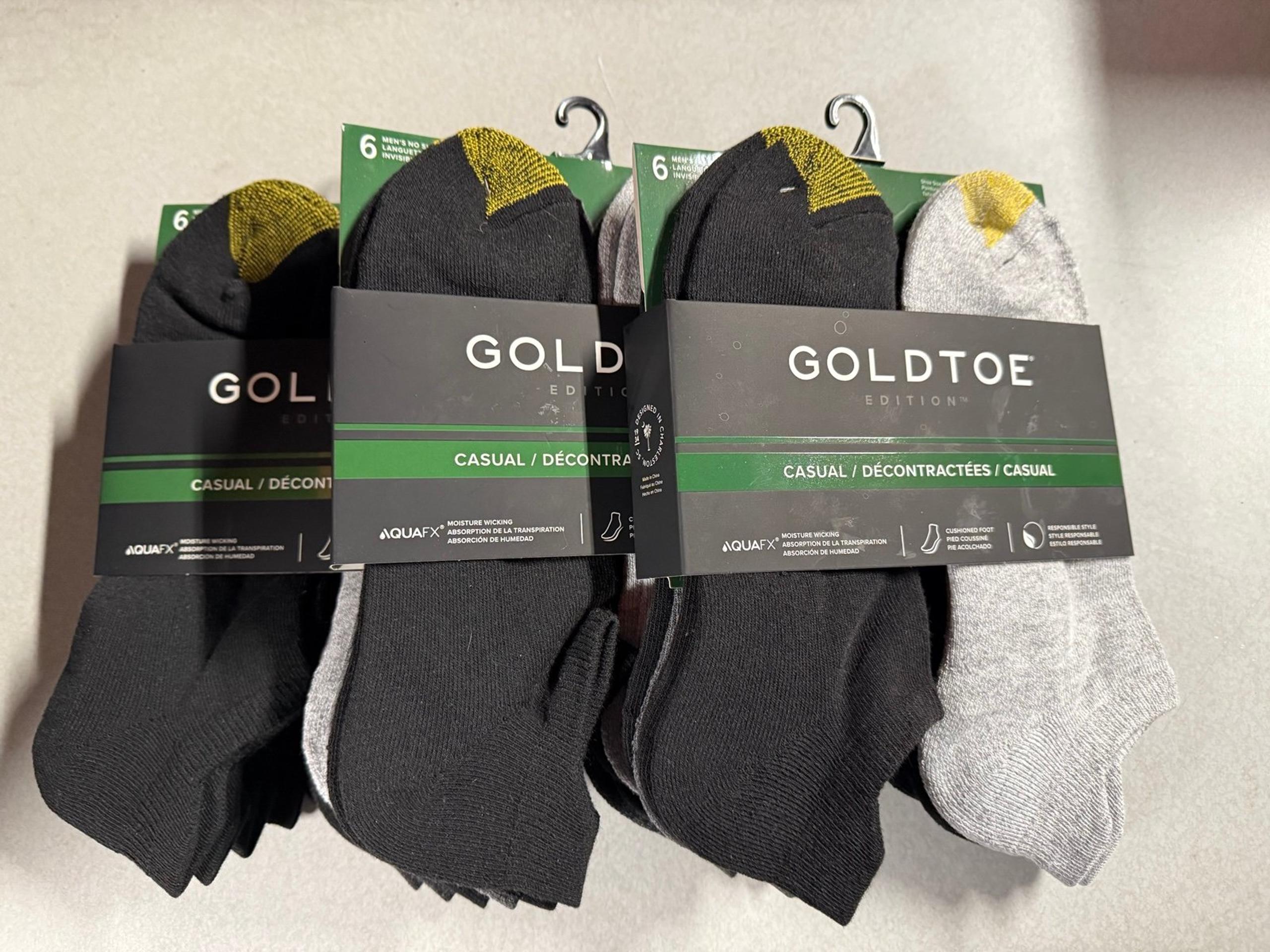 Men’s Gold Toe No Show Casual Socks - 18 Pairs - Shoe Size 6-12.5