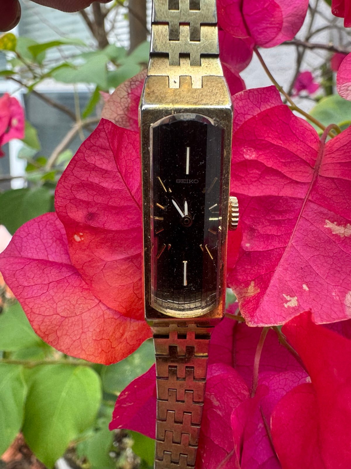 Vtg Seiko Art Deco 1520-367F Manual Wind Ladies Watch