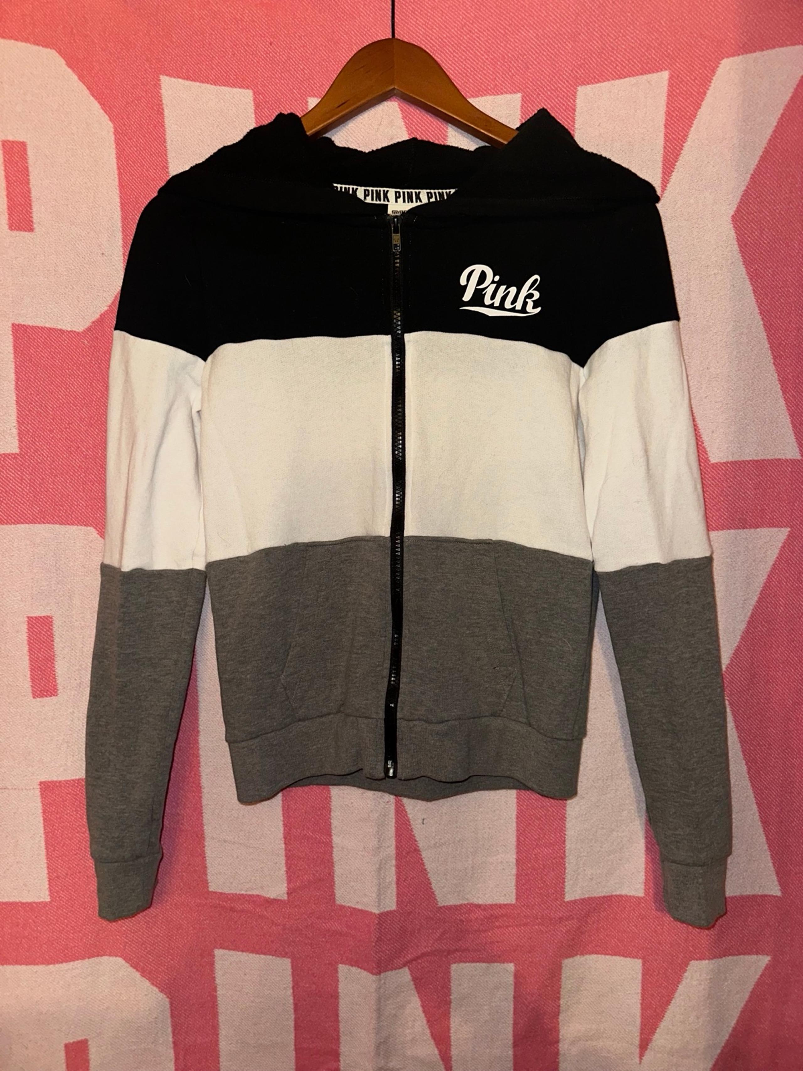 NWOT Victorias Secret PINK Full Zip Colorblock Hoodie Size Small