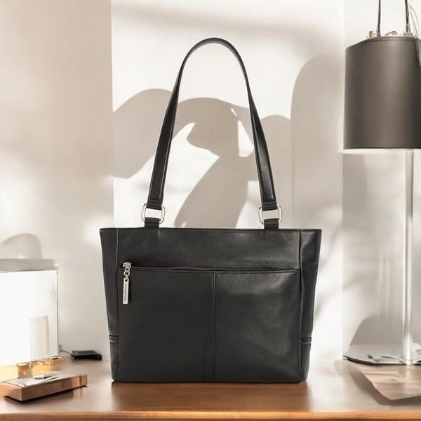 Giani Bernini Nappa Classic Leather Tote Black NWT