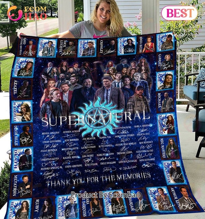 Supernatural TV Series Winchester Thank You For The Memories Fleece Blanket