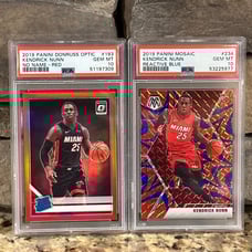 Kendrick Nunn RC 2019 Panini Optic Red Prizm /99 & Mosaic Reactive Blue PSA 10
