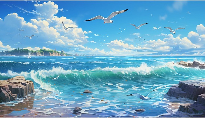 5D Seagull Sea Wave Diamond Painting Kits for Adults 16X28inch