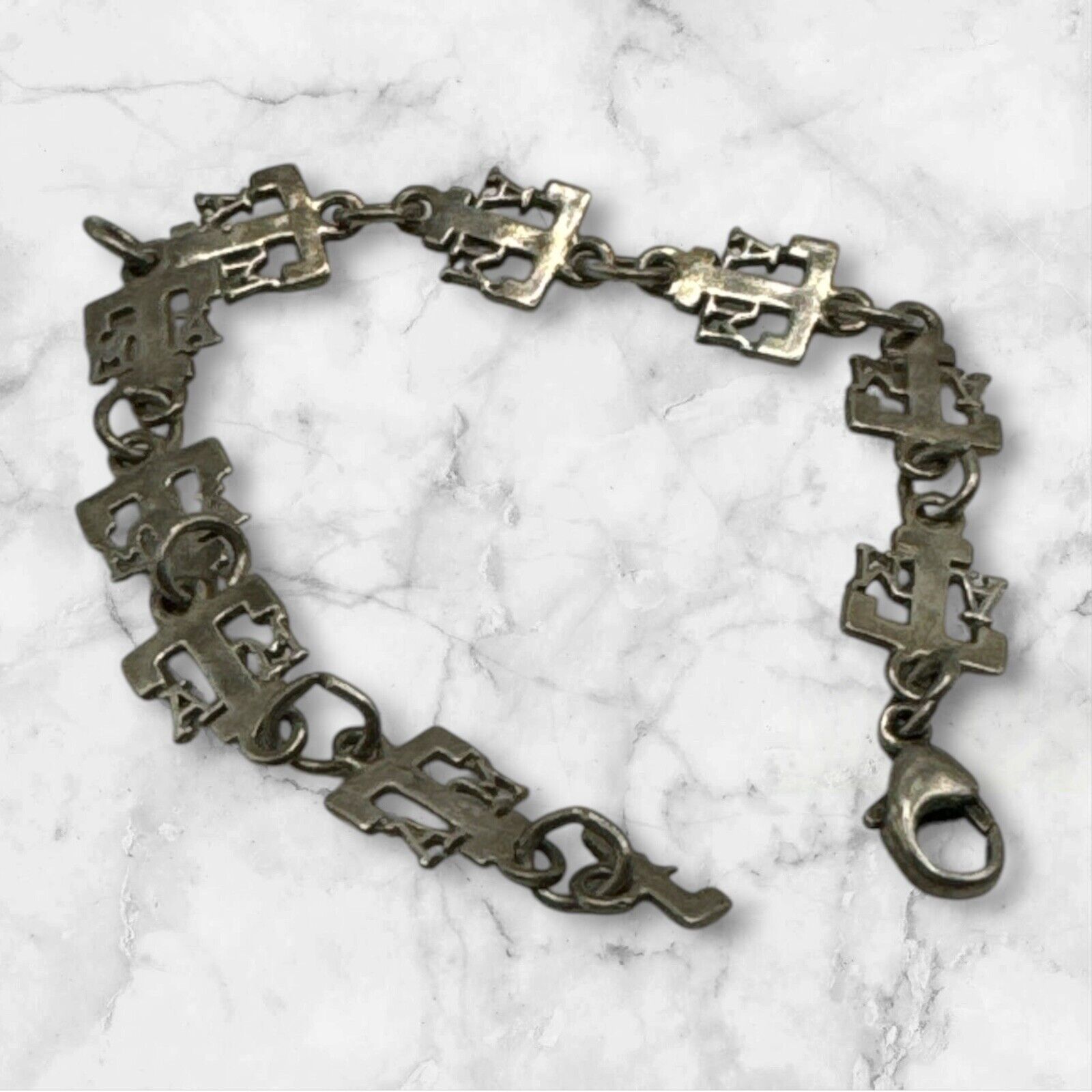 6.75” Sterling Silver ATM Aggie Texas A&M University Link Bracelet