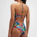 Farm Rio Chevron Toucans Halter Neck One-Piece Bathing Suit Swimsuit NEW Size S