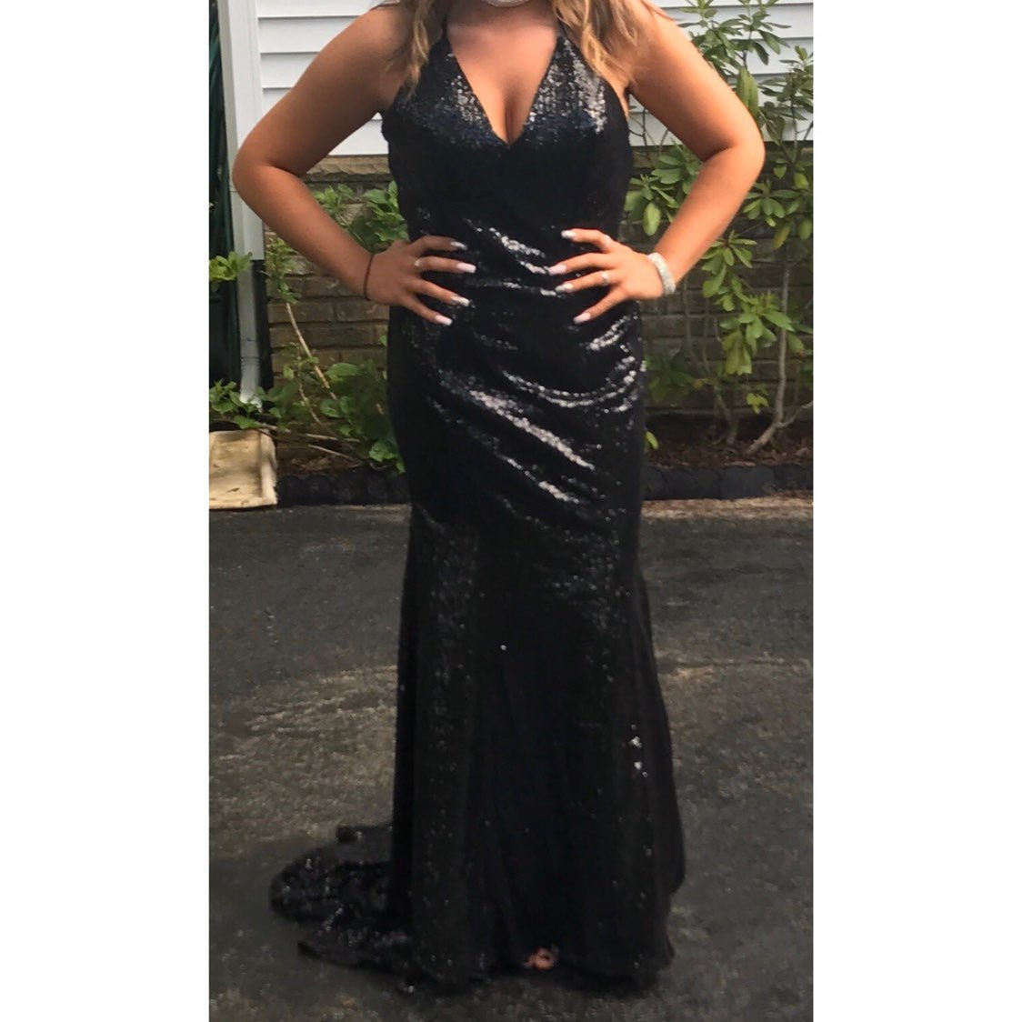 Black Sequin Prom Dress