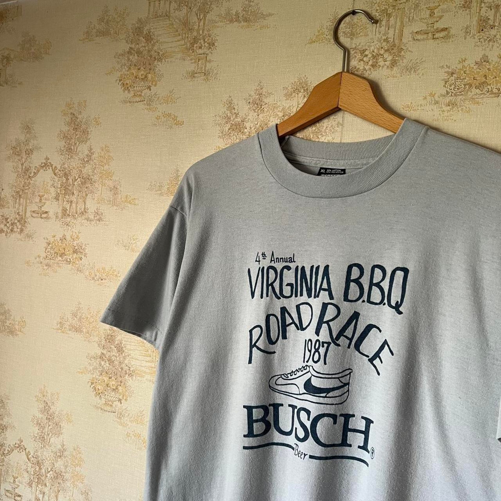 80s Virginia BBQ Nike / Busch Beer Road Race Size XL