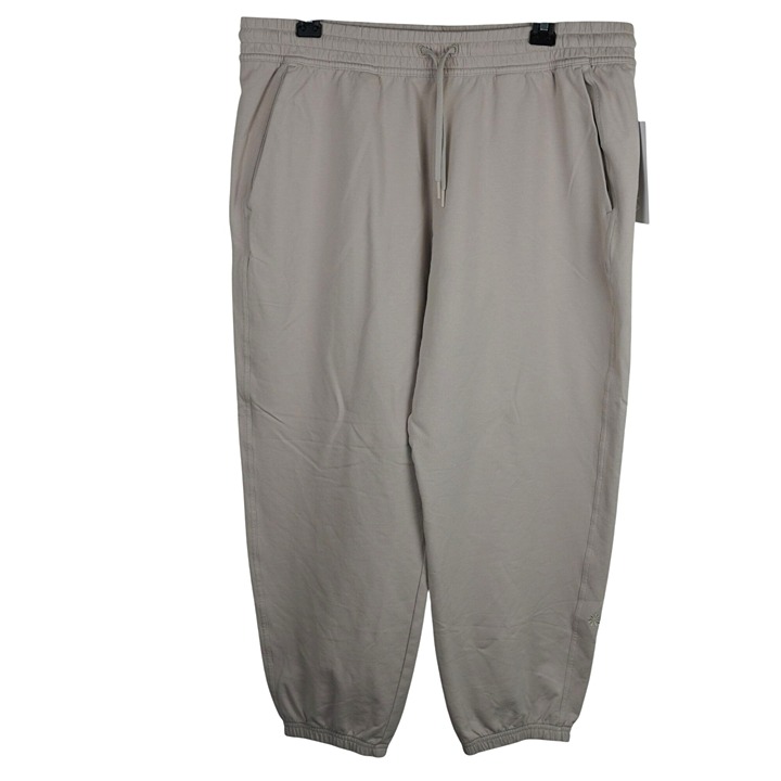Athleta Retroterry Jogger Pants L/P Breathable Stretch, Taupe Gray NWT