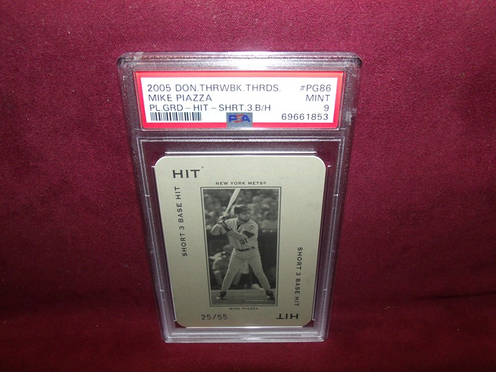 MIKE PIAZZA 2005 DONRUSS THROWBACK THREADS PL.GRD HIT 3 B/H 25/55 #PG86 PSA 9