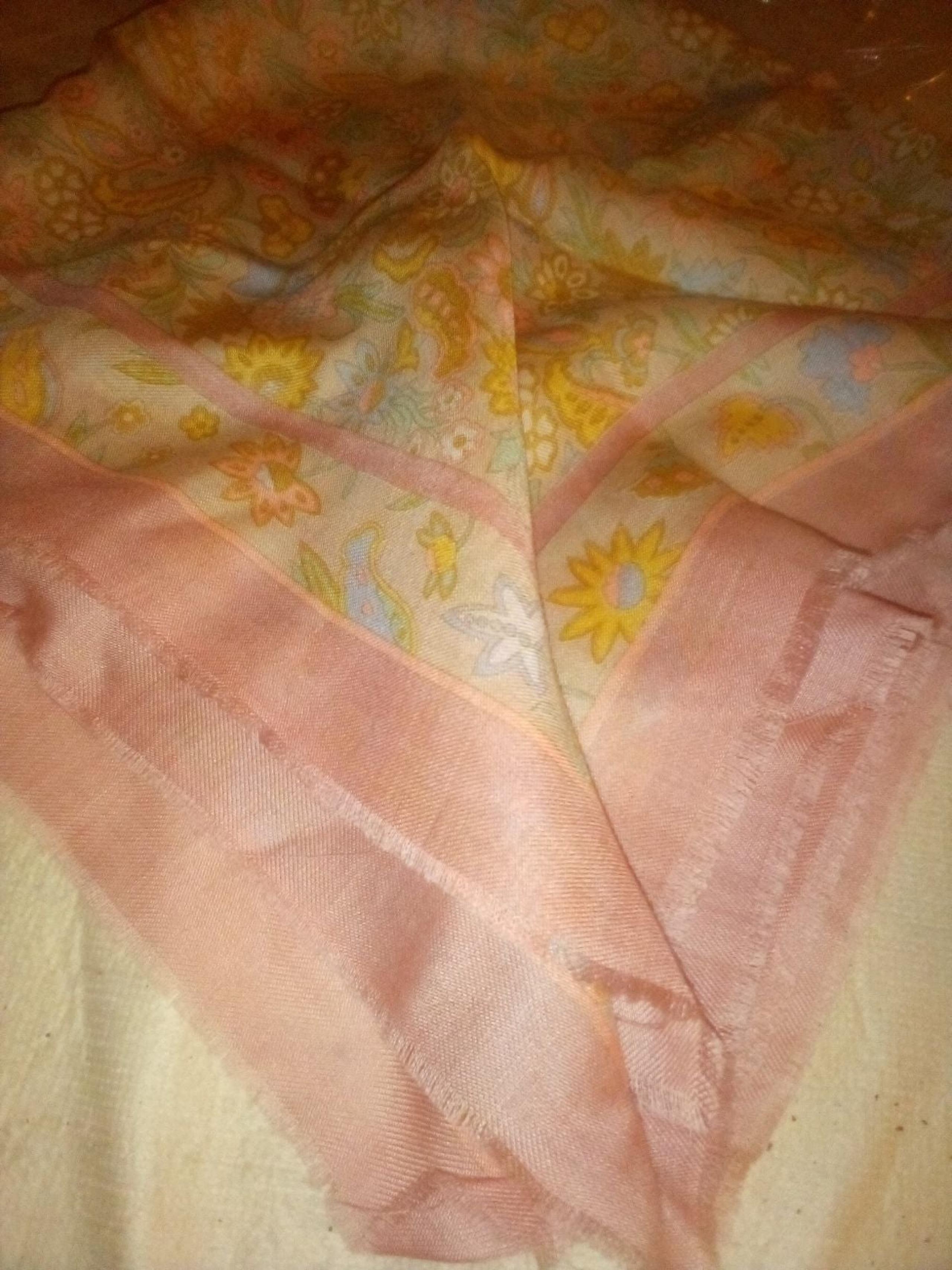 Vintage Sheer Floral Scarf