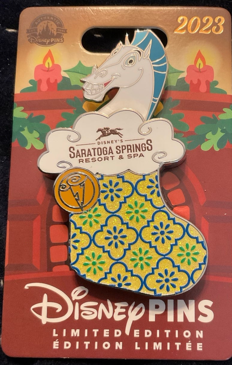 happy holidays 2023 Saratoga Springs pin